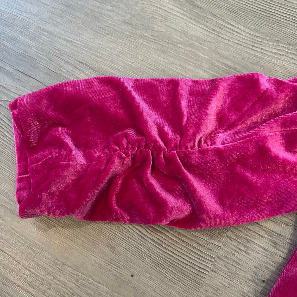 Skies Are Blue Curvy, Ruched 3/4 Sleeves Hot Pink Velvet Blazer size 1X - Picture 4 of 7